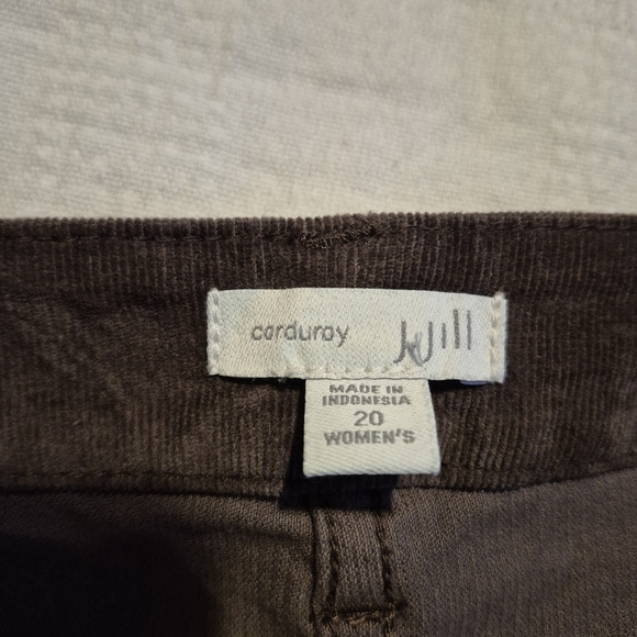 J. Jill women's size 20 stretch corduroy side elastic waist pants 5 pockets EUC - Picture 3 of 8